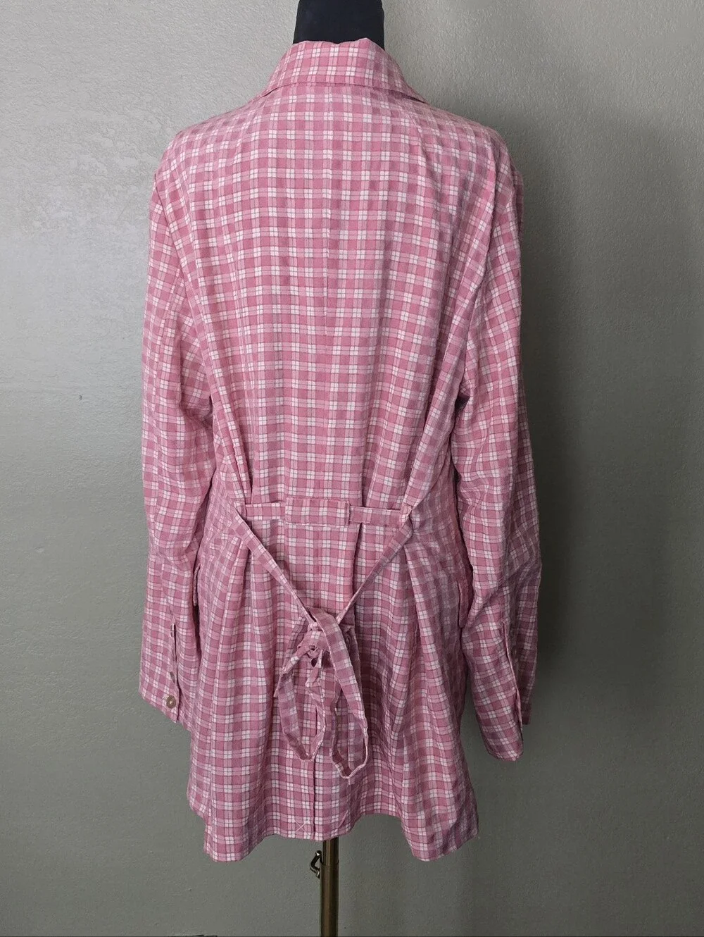 FREE PEOPLE Olivia Gingham Double Breasted Blazer XL